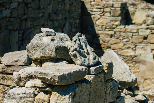 View of the archaeological remains of the temple of Amathous, a great site dedicated to Aphrodite in Cyprus island photo