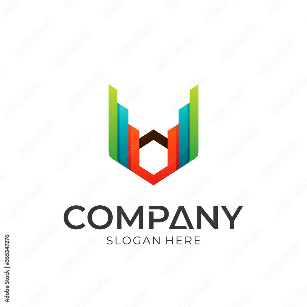Abstract hexagon logo design. Modern geometric logo style. Abstract hexagon logo design. Modern geometric logo style.