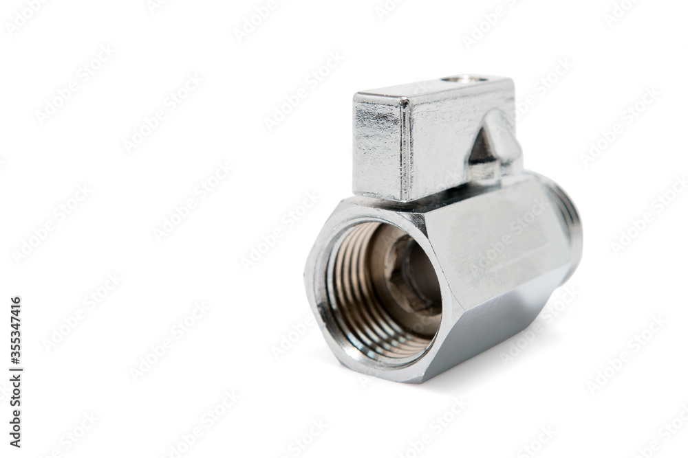 Back view of a ball valves isolated object on a white background. Back view of a ball valves isolated object on a white background.