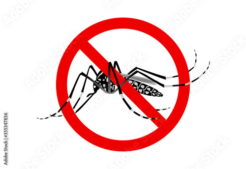 Mosquito vector illustration. Small flying insect. Feed on blood. Vectors of diseases such as Malaria, Yellow Fever, Chikungunya, West Nile, Dengue Fever, Filariasis, Zika and other arboviruses.