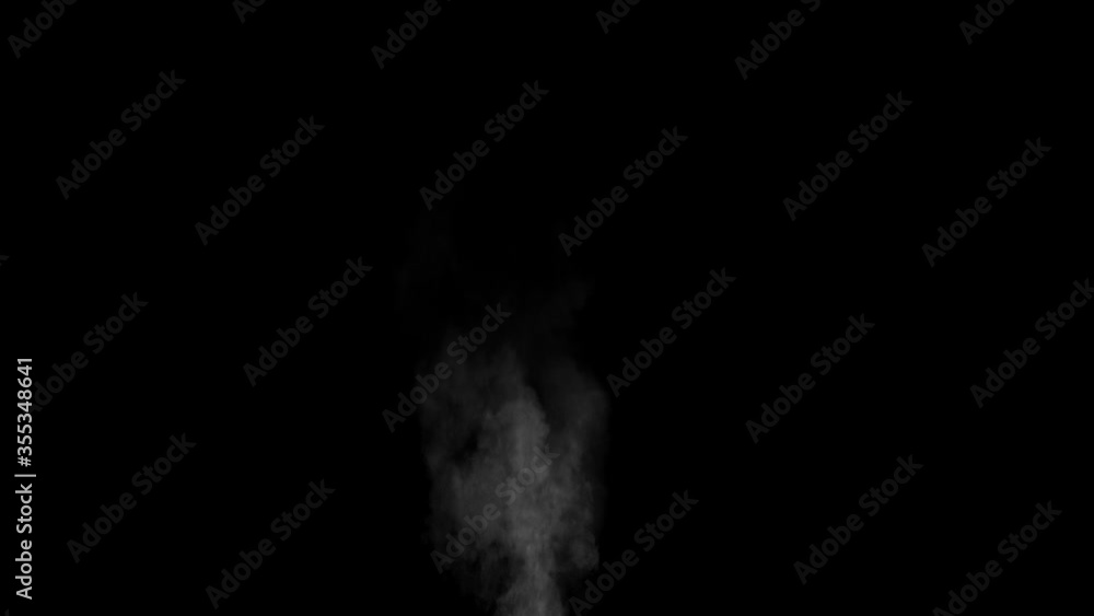 Atmospheric smoke 4K Fog effect. VFX Element. Haze background. Abstract smoke cloud. Smoke in slow motion on black background. White smoke slowly floating through space against black background.