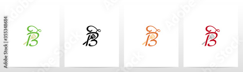 Chef Hat And Spatula On Letter Logo Design B