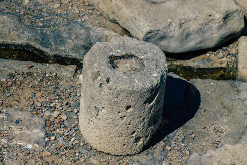 View of the archaeological remains of the temple of Amathous, a great site dedicated to Aphrodite in Cyprus island photo