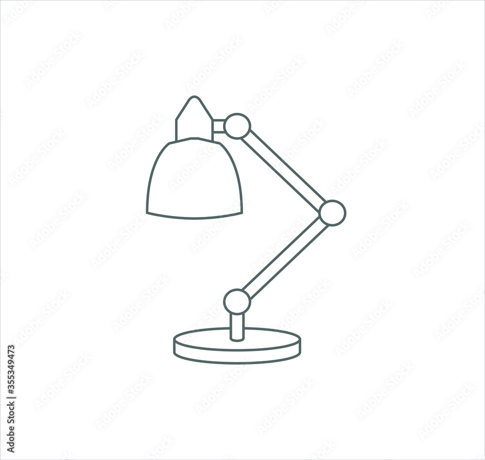 Desk lamp icon, table lamp vector on white background Desk lamp icon, table lamp vector on white background
