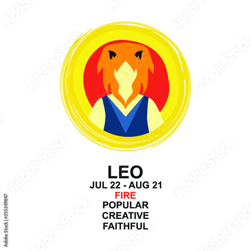 Zodiac mythology Leo vector illustration