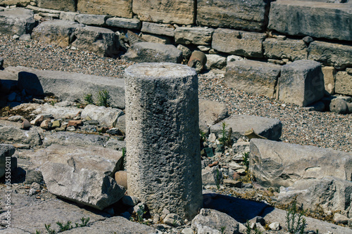 View of the archaeological remains of the temple of Amathous, a great site dedicated to Aphrodite in Cyprus island photo