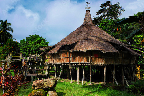 A view of a Melanau house in Sarawak Cultural Village photo