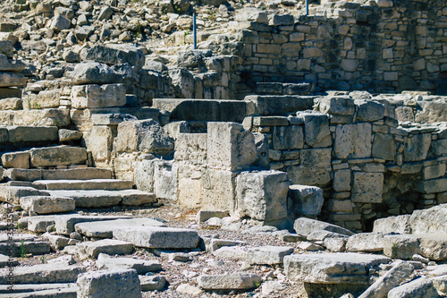 View of the archaeological remains of the temple of Amathous, a great site dedicated to Aphrodite in Cyprus island photo