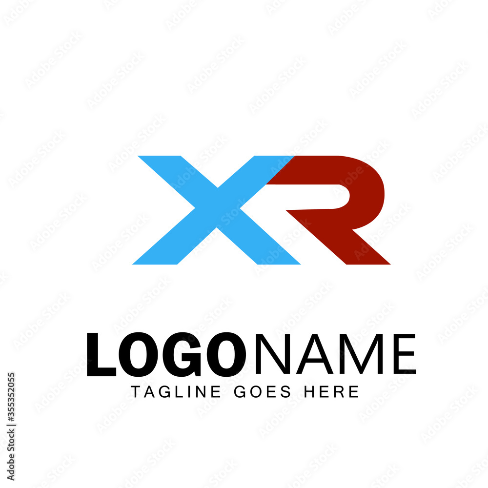 XR letter illustration logo design XR letter illustration logo design