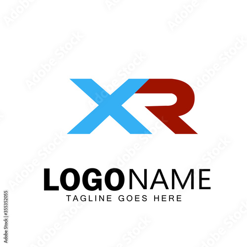 XR letter illustration logo design 