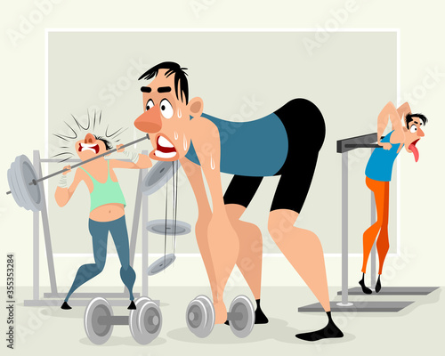 Beginners in the gym