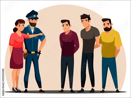 Vector character illustration work of police department