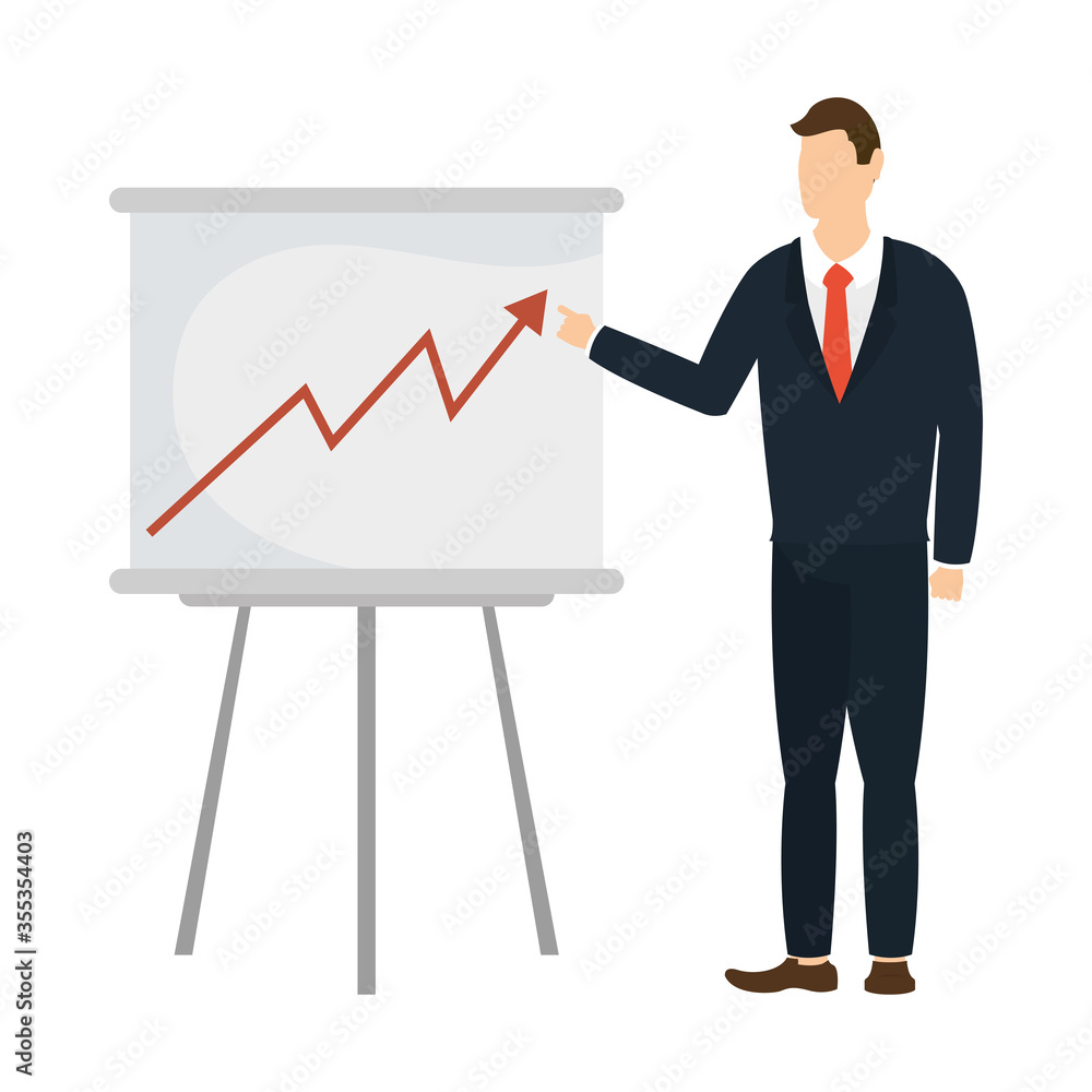 Businessman avatar with board vector design Businessman avatar with board vector design