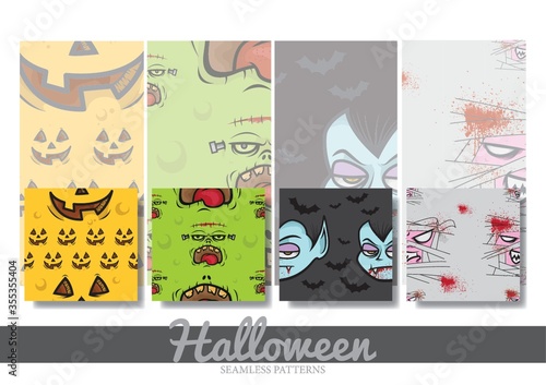 halloween seamless pattern collection