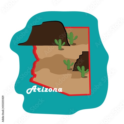 arizona state map with grand canyon