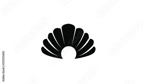 abstract simple pearl gem silhouette black logo icon design