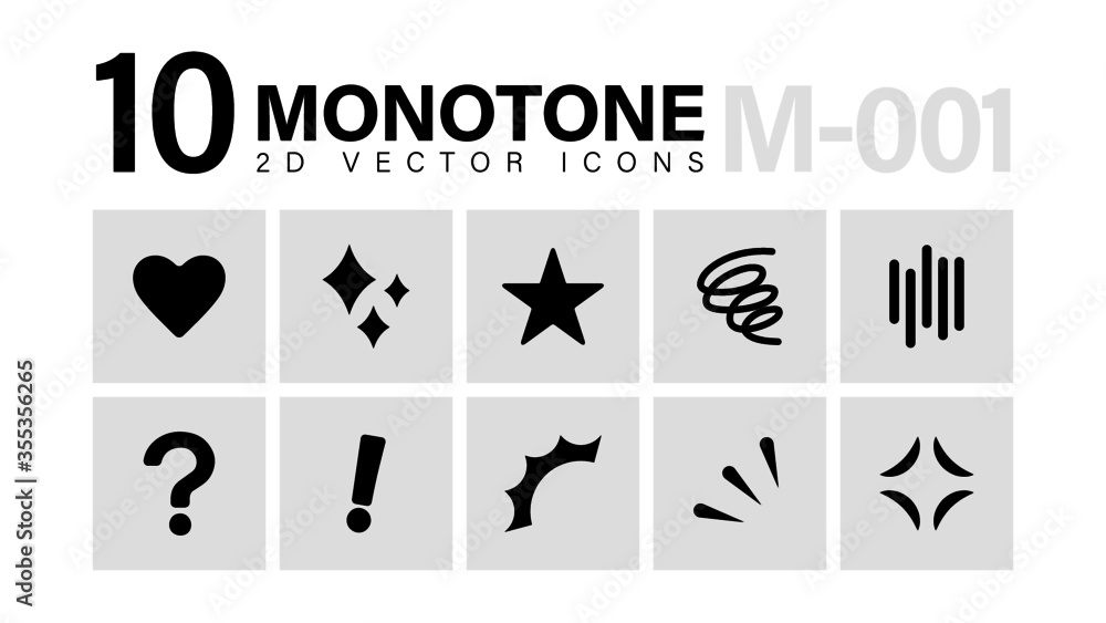 MONOTONE 2D VECTOR ICONS MONOTONE 2D VECTOR ICONS