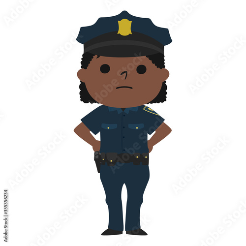 女性警察官のイラスト。