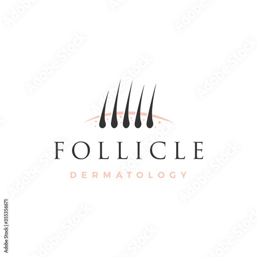follicle hair dermatology logo vector icon illustration