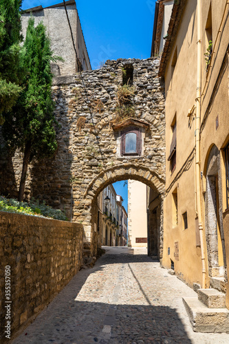 Landscape medieval village Besalu, Catalonia, Spain © alzamu79