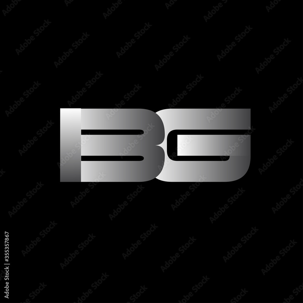Initial letter BG uppercase modern and simple logo linked white colored, isolated in black background. Vector design template elements for company identity. Initial letter BG uppercase modern and simple logo linked white colored, isolated in black background. Vector design template elements for company identity.