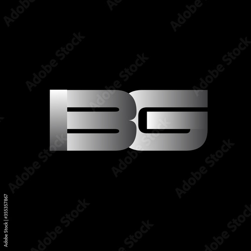Initial letter BG uppercase modern and simple logo linked white colored  isolated in black background. Vector design template elements for company identity.