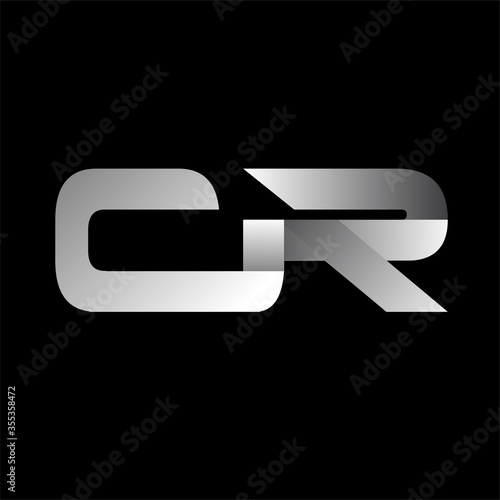 Initial letter CR uppercase modern and simple logo linked white colored, isolated in black background. Vector design template elements for company identity.