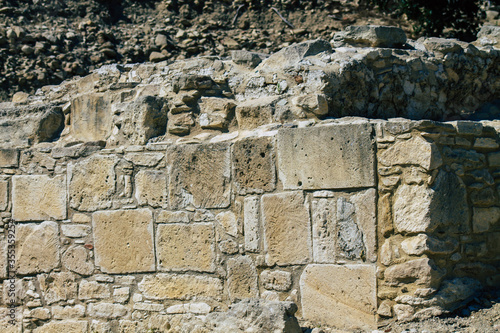 View of the archaeological remains of the temple of Amathous, a great site dedicated to Aphrodite in Cyprus island photo