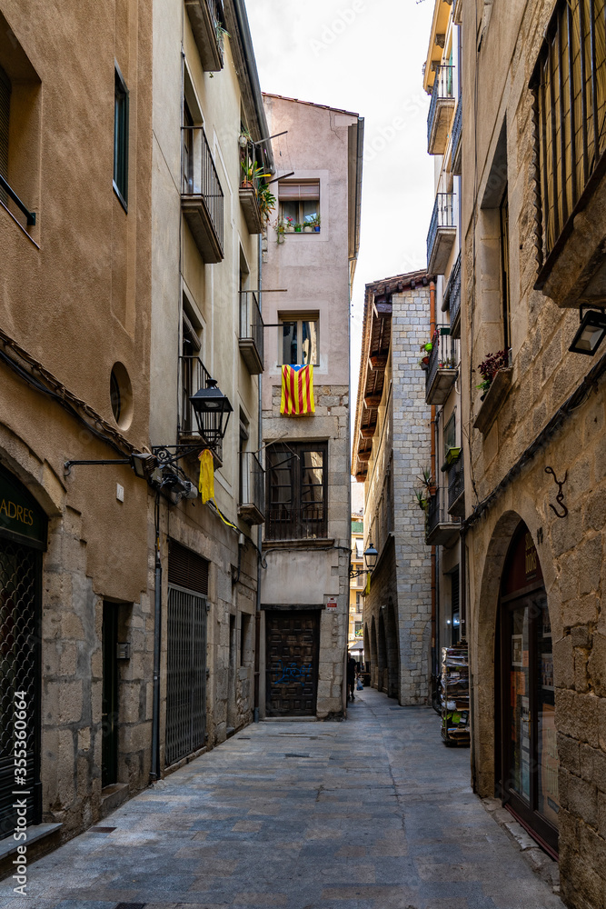 Cityscape of Girona in Catalonia, Spain.