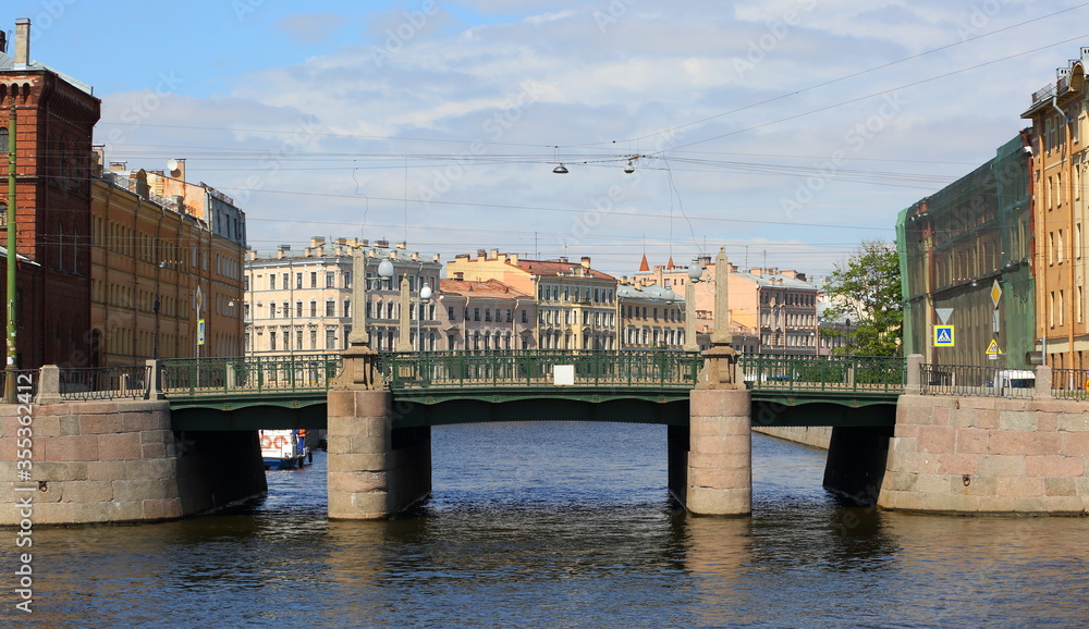 Malo-Kalinkin bridge in St. Petersburg, Russia July 2017
