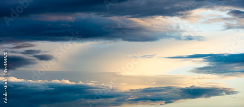 Wide background with evening clouds
