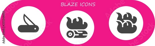 Modern Simple Set of blaze Vector filled Icons