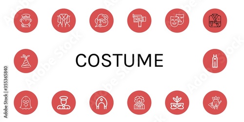 costume simple icons set