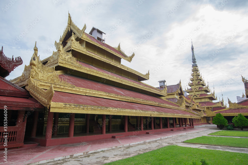 Mandalay, Myanmar - August 15th 2015 : an historic Buddhist monastery located near Mandalay Hill, Mandalay Region, Myanmar Mandalay, Myanmar - August 15th 2015 : an historic Buddhist monastery located near Mandalay Hill, Mandalay Region, Myanmar