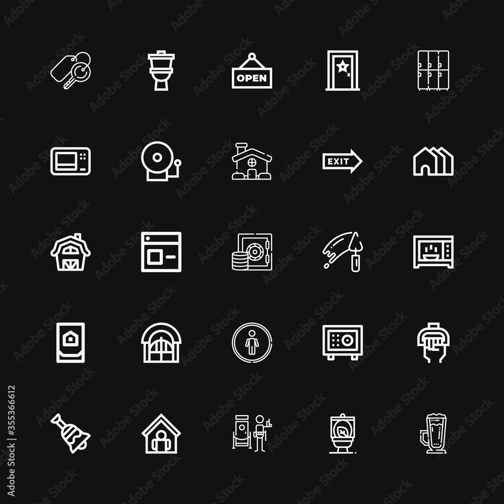 Editable 25 door icons for web and mobile