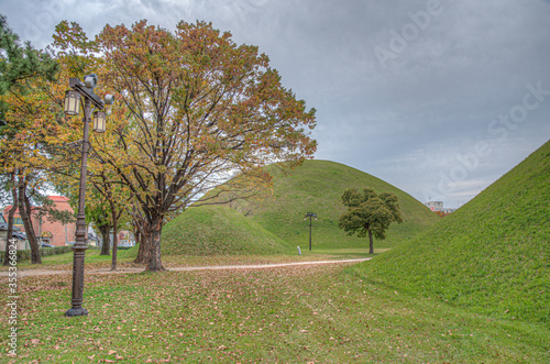 Burial tombs in center of Gyeongju, Republic of Korea photo