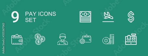 Editable 9 pay icons for web and mobile
