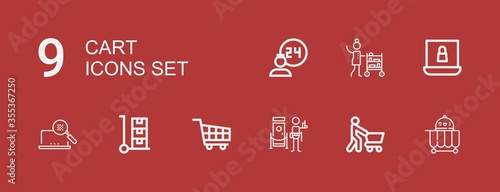 Editable 9 cart icons for web and mobile