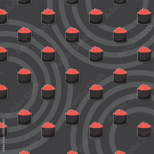 background with fish roe sushi