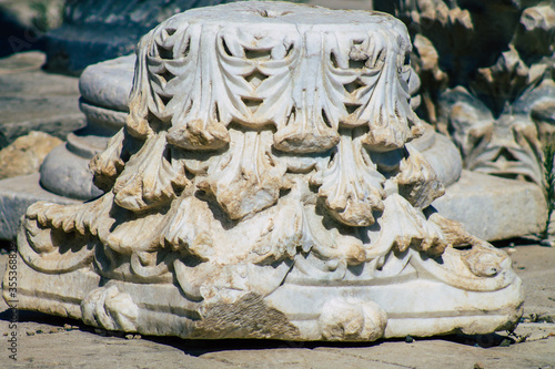 View of the archaeological remains of the temple of Amathous, a great site dedicated to Aphrodite in Cyprus island photo