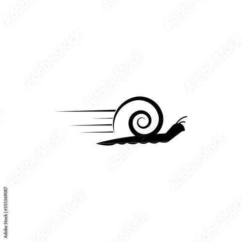 Speed snail logo template vector