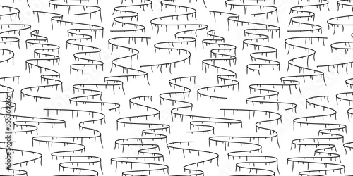 Abstract simple wavy line seamless pattern. Vector doodle seamless background textile  fabrics  paper print. Wavy paths. Graphic illustration