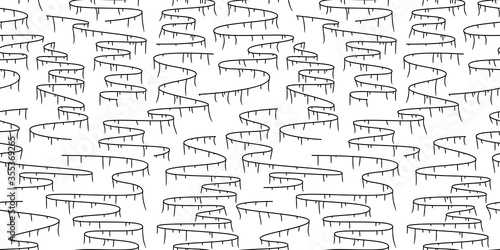Abstract simple wavy line seamless pattern. Vector doodle seamless background textile, fabrics, paper print. Wavy paths. Graphic illustration