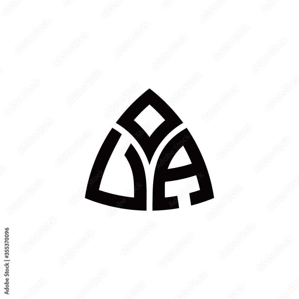 UA monogram logo with modern triangle style design template UA monogram logo with modern triangle style design template