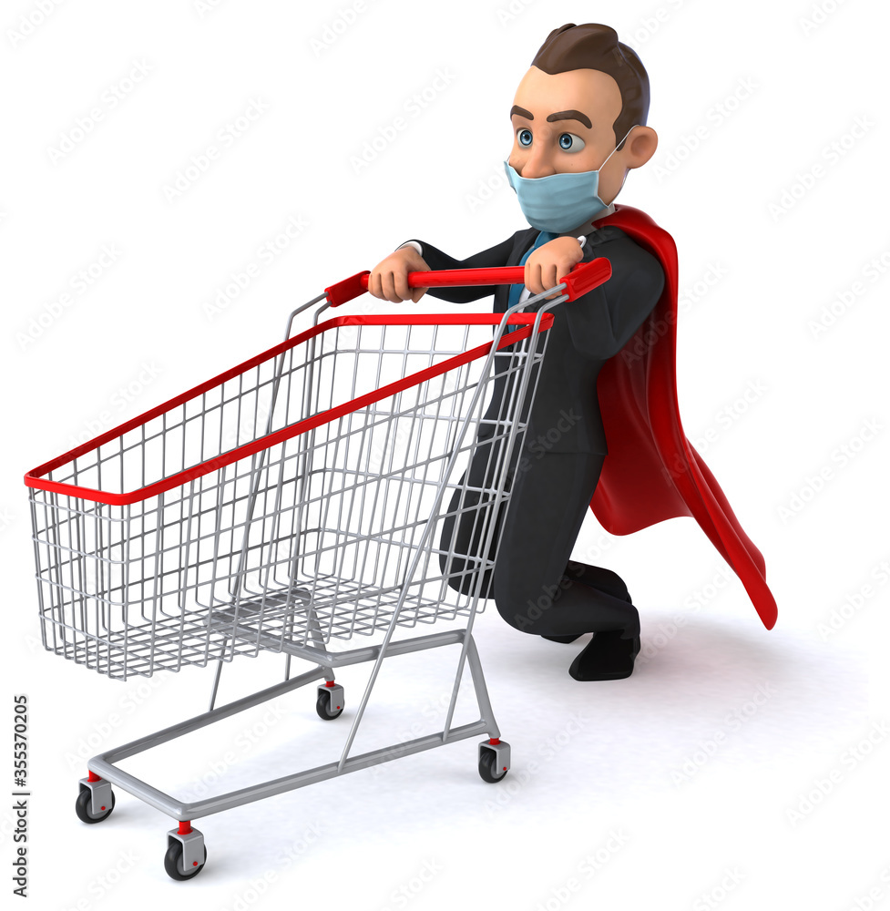 Fun cartoon superhero character with a mask Fun cartoon superhero character with a mask