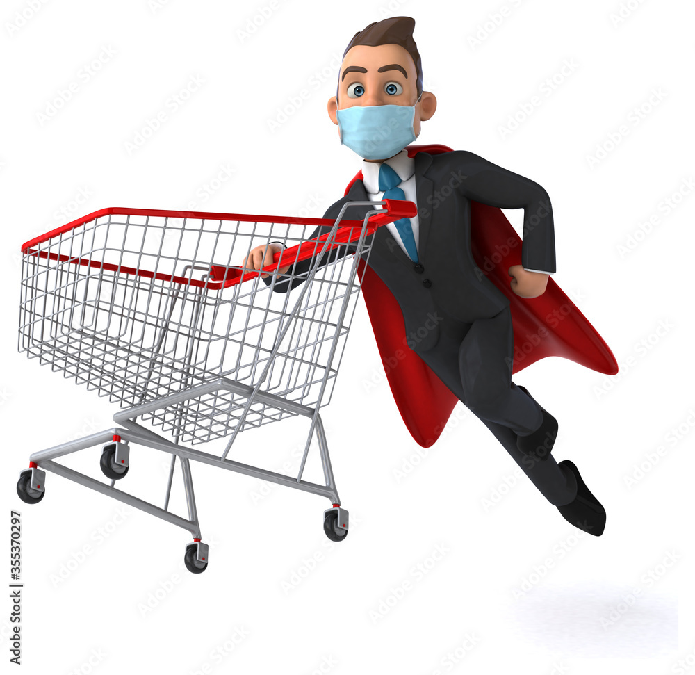 Fun cartoon superhero character with a mask Fun cartoon superhero character with a mask