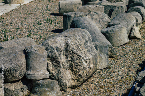 View of the archaeological remains of the temple of Amathous, a great site dedicated to Aphrodite in Cyprus island photo