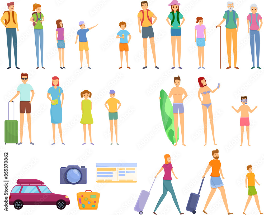 Family holidays icons set. Cartoon set of family holidays vector icons for web design Family holidays icons set. Cartoon set of family holidays vector icons for web design