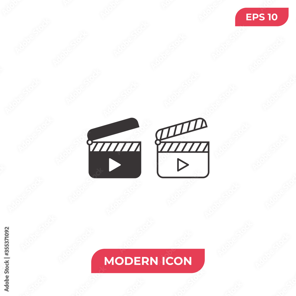 Clapperboard vector icon, simple sign for web site and mobile app.