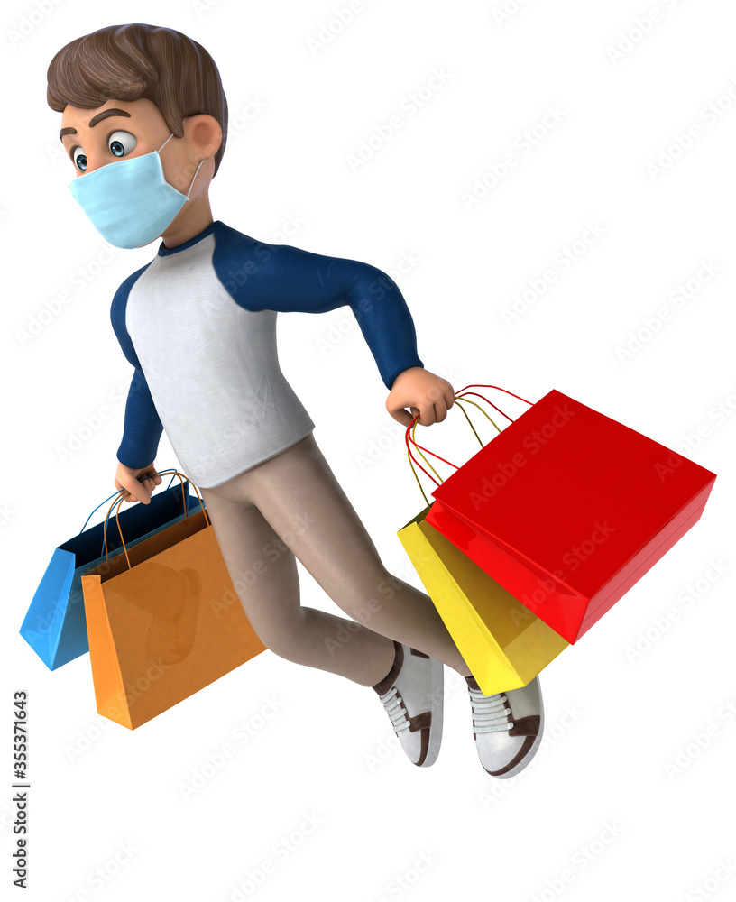 Fun cartoon kid character with a mask Fun cartoon kid character with a mask